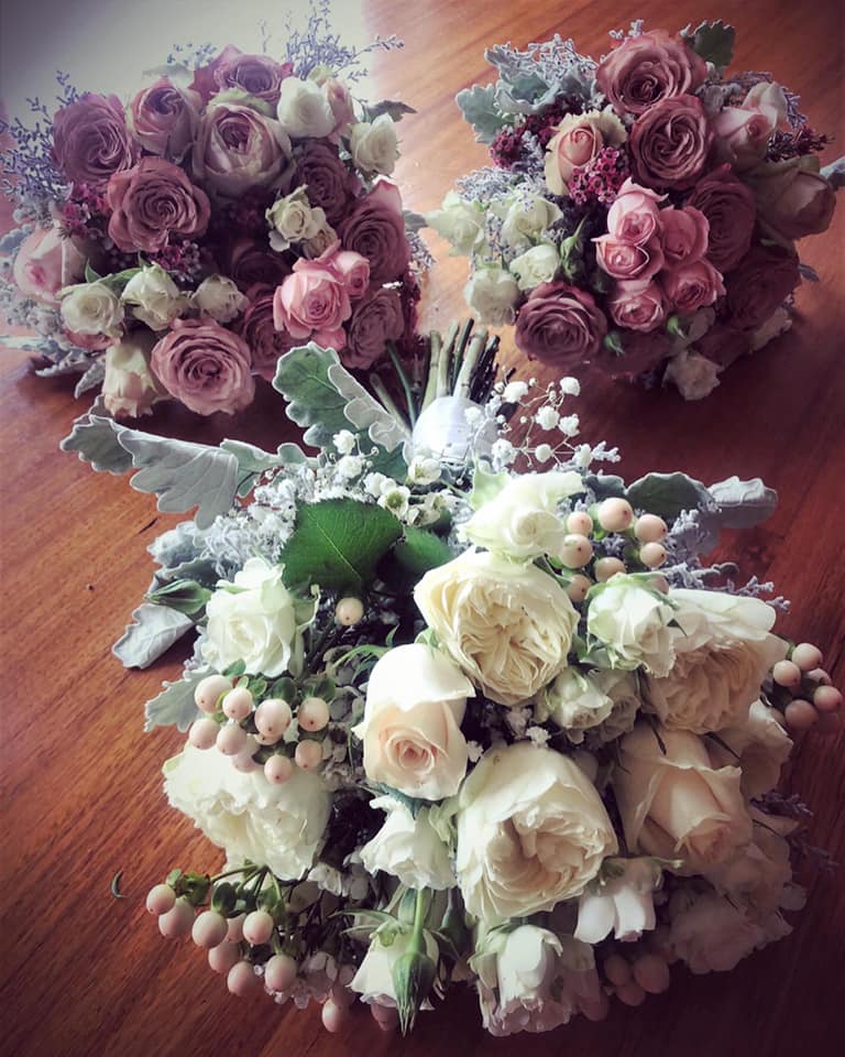 3 wedding bouquets by surfcoast florist
