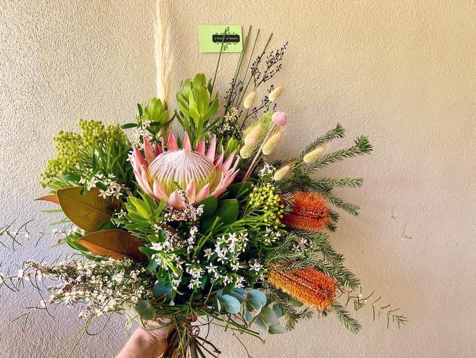 large hand tied native bouquet